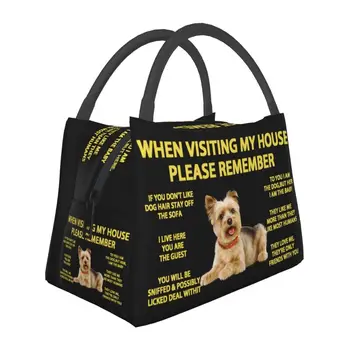 Изготовленная на заказ милая сумка для ланча с собакой Йорки, йоркширским терьером, женская сумка-холодильник, теплый изолированный ланч-бокс для путешествий в офис