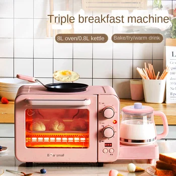 Машина для приготовления завтрака, многофункциональная электрическая духовка, тостер, электрический чайник, тостер, артефакт для завтрака, бытовая техника