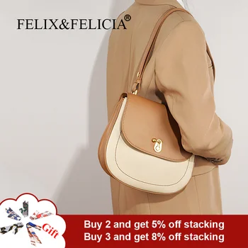 FELIX & FELICIA Трендовый бренд, модные сумки на плечо, женские дизайнерские сумки из натуральной кожи высокого качества, цветная женская сумка в стиле Ins