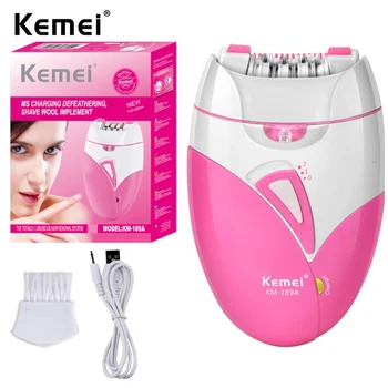 Оригинальный электрический женский эпилятор Kemei для женщин, средство для удаления волос на лице, на всем теле, Бикини, Удаление волос подмышками, Ноги, Перезаряжаемый