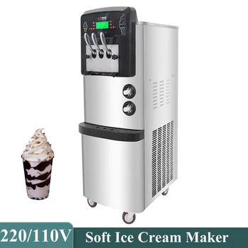 Коммерческая машина для производства мороженого, Полностью автоматическая морозильная камера для сладких рожков, 3 вида мороженого