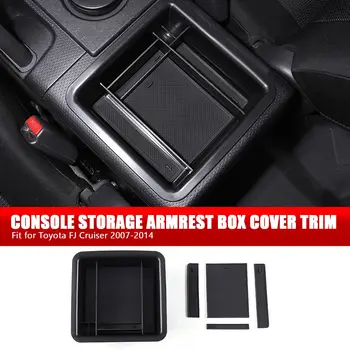 Черный Автомобильный консольный Органайзер для хранения, Подлокотник, коробка, накладка, подходит для Toyota FJ Cruiser 2007-2014