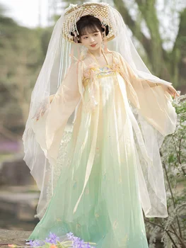 Костюм Женская юбка Династии Ханьфу Тан, костюм для народных танцев, Китайское традиционное платье Сказочной принцессы, костюм для сценического представления