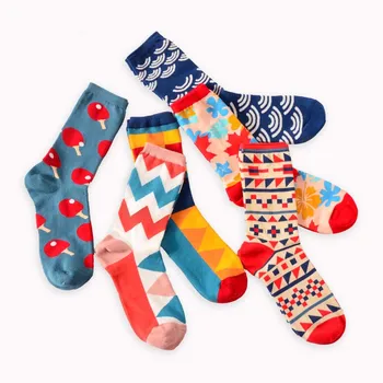 Красочные Хлопчатобумажные носки Happy Socks Для женщин И Мужчин, Повседневная Дизайнерская новинка в стиле Харадзюку, Забавные Мягкие Комфортные носки, Нижнее белье