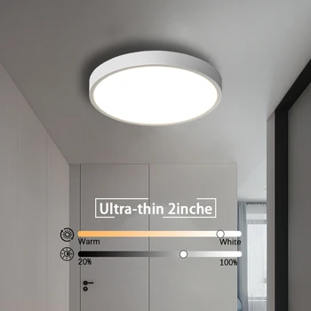 2-дюймовый ультратонкий современный светодиодный потолочный светильник, потолочные светильники с теплым холодным блеском, панельный светильник 220 В для гостиной, спальни, домашнего освещения