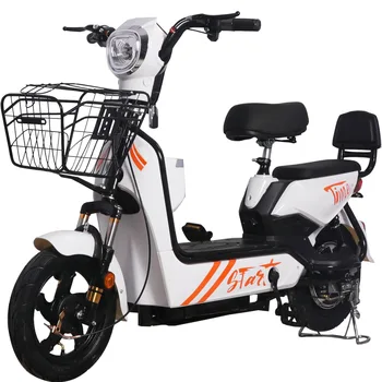 Самый дешевый взрослый электрический велосипед с литиевой свинцово-кислотной батареей, семейный грузовой электрический велосипед с корзиной, задняя стойка