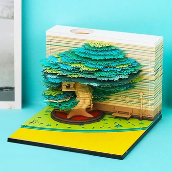 Блокнот Omoshiroi Block 3D для заметок, бумажные художественные скульптуры, блокнотные кубики, удобные наклейки, Кавайные заметки, подарок для детей