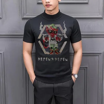 Прямая поставка, Дизайнерский пуловер со стразами, свитер высокого качества, мужской азиатский размер S-4XL в стиле хип-хоп