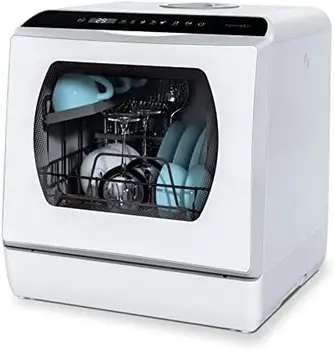 Посудомоечная машина со столешницей, 5 программ мойки Портативная посудомоечная машина Со встроенным резервуаром для воды объемом 5 литров за стеклянной дверцей