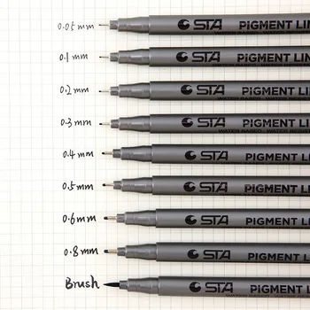 ультратонкая комическая ручная роспись специальной кистью, черная линейная ручка для рисования, водонепроницаемая линейная ручка с крючком, набор ручек для рисования в стиле аниме