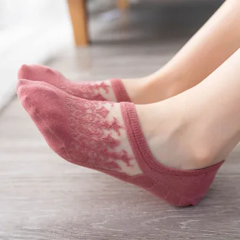 Летние невидимые ледяные шелковые дышащие невидимые носки стеклянные шелковые носки-лодочки корейские хлопчатобумажные носки милые носки