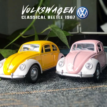 MSZ 1:28 Volkswagen Classic Beetle 1967 Откидная Модель Автомобиля Из Сплава, Литье под давлением, Коллекция металлических Игрушечных транспортных средств, Детская Игрушка В Подарок