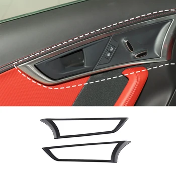 ABS Углеродное волокно/Матовый черный Для Jaguar F-TYPE 2013-2024 Внутренняя Дверная Ручка Автомобиля Декоративная Рамка Наклейка Аксессуары Для интерьера Автомобиля