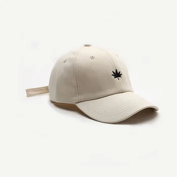 Шляпы с вышивкой в виде кленового листа, простые модные Солнцезащитные кепки для женщин, Хлопковая тонкая дорожная кепка с козырьком, мужская бейсболка