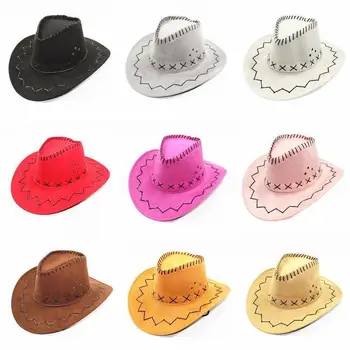 Смешанные цвета, 10 шт./коробка, мужская и женская ковбойская шляпа с большими полями, летняя солнцезащитная дорожная кепка