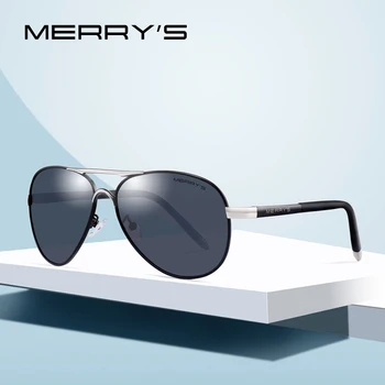 Мужские классические солнцезащитные очки пилот MERRYS HD поляризованные алюминиевые солнцезащитные очки для вождения роскошных оттенков UV400 S8513