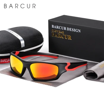 BARCUR TR90 Спортивные Модные Солнцезащитные очки Мужские 2021 Поляризованные Солнцезащитные Очки Для Вождения Мода UV400