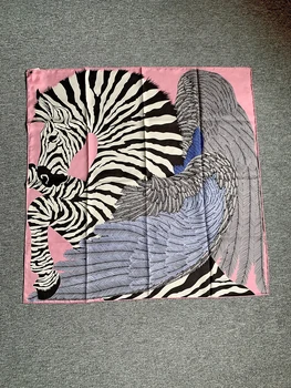 Шарфы из чистого шелка Тутового цвета Zebra Pegasus, роскошные брендовые дизайнерские Квадратные Банданы, Летние аксессуары Для женщин, бесплатная доставка