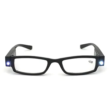 Светодиодные очки для чтения со светом, Очки для чтения, Очки для детектора денег, Специальное Полнокадровое зеркало для чтения с гибкими висками