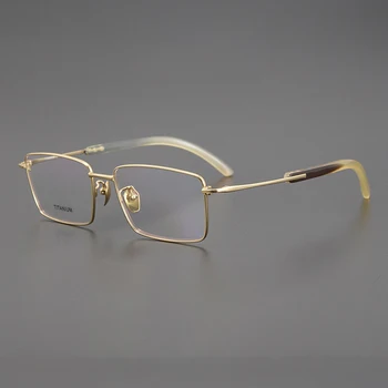 Модные очки для мужчин Ручной работы из натурального Рога Буйвола, титановые Оптические очки для женщин, классическая оправа для очков с индивидуальностью
