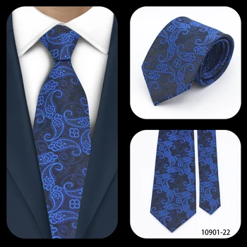 Лиловый 8 см темно-синий жаккардовый галстук с пейсли, шикарный современный узкий галстук, изящный модный аксессуар для современных профессионалов