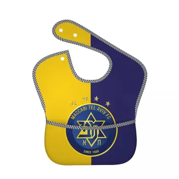 Детские Нагрудники Maccabi Tel Aviv для мальчика или Девочки, Регулируемый Нагрудник для Ребенка и Малыша для еды, Водонепроницаемая Ткань