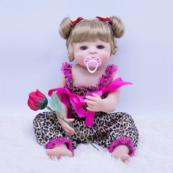 55 см Bebes игрушка Кукла-Реборн Силиконовая Кукла-Реборн Малыш Очаровательная Реалистичная Мягкая блондинка для Малышей Принцесса Bonecas Подарок для Девочки игрушка