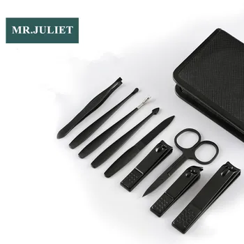 Маникюрные наборы MR. JULIET 9 в 1 Кусачки для кутикулы из нержавеющей стали, Профессиональные Кусачки для ногтей, Домашние Ножницы, Резак, Дорожный набор для ухода