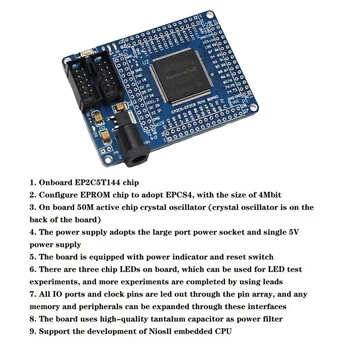 Плата разработки EP2C5T144, обучающая плата FPGA, синяя базовая плата для Cycloneii EP2C5T144
