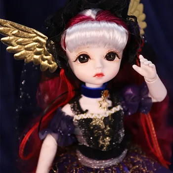 1x28 см Маленький Ангел Серии Ночной ангел 1/6 BJD Совместная кукла, Косметические Куклы, Игрушка для девочек в подарок на День Рождения, может менять одежду и макияж