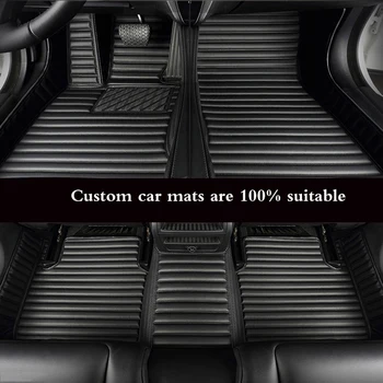 Автомобильный коврик из искусственной кожи в полоску для Tesla Модель 3 2019-2023 года Детали интерьера Автомобильные Аксессуары Ковер