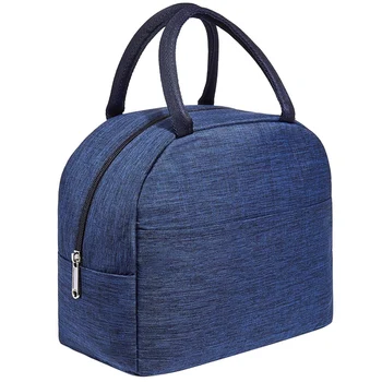 Сумка-холодильник, изолированная сумка для ланча, 8-литровая легкая сумка для пикника, на работу, в школу, водонепроницаемая (синяя)