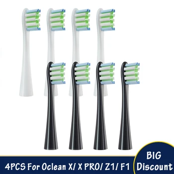 4 Шт. Для Oclean X/X PRO/Z1/F1 Мягкие Сменные головки DuPont Насадки для Щеток Sonic Electric ToothbrushBristle Вакуумные Насадки