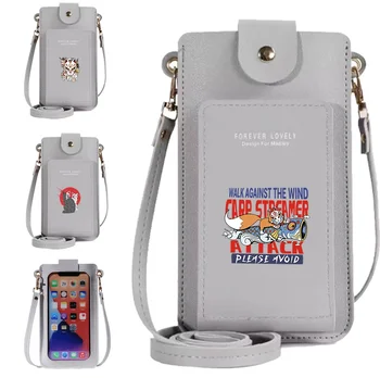 Кошельки, держатель для карт, женские модные сумки через плечо, универсальная сумка для мобильного телефона с сенсорным экраном для Apple / Huawei, сумки с принтом маски