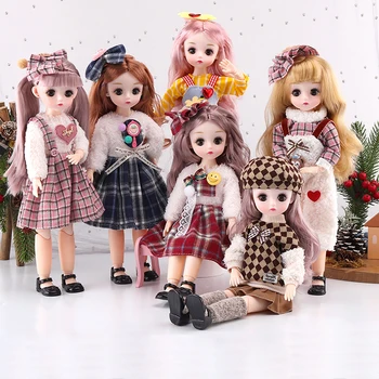 12-Дюймовая кукла BJD с 23 подвижными суставами 1/6, Макияж, 4D глаза, куклы с модной одеждой для девочек, игрушка 