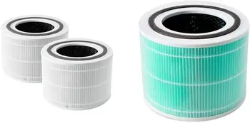 Сменный фильтр для очистителя, 2 упаковки, Белый, и сменный фильтр для поглотителя токсинов для очистителя воздуха, 3-в-1 True HEPA, высокоэффективный