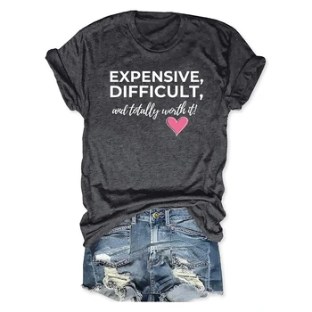Женские хлопковые футболки с дорогим и сложным принтом 