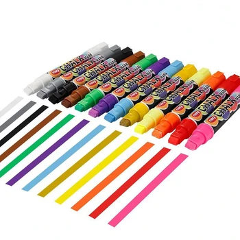 маркер 10 мм, 8 цветов, флуоресцентная доска, Специальная ручка для защиты окружающей среды на водной основе, Перезаписываемый мел, граффити, Художественные принадлежности