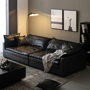 Xxl, 3-местный диван, Дизайнерская роскошная защита От царапин, Напольный диван, Черное кресло, Деревянная Итальянская мебель для дома Divani Soggiorno