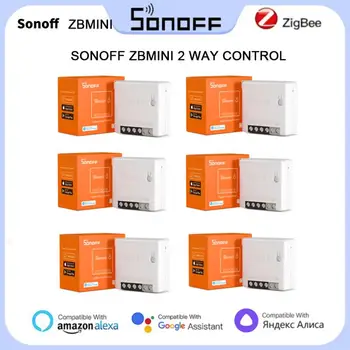 SONOFF Zigbee MINI Switch ZBMINI Двусторонний Интеллектуальный Коммутатор с модулем голосового дистанционного управления Через Alexa И Google Home Assistant eWeLink