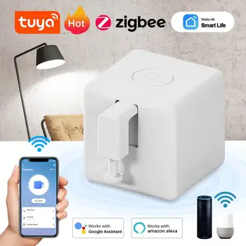 Tuya Zigbee Fingerbot Plus Умный переключатель Fingerbot Кнопка-толкатель Умный таймер жизни Голосовое управление Работает с Alexa Google Assistant
