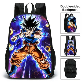 Двусторонняя школьная сумка с 3D печатью, Новый Рюкзак для учащихся начальной школы Dragon Ball Goku, детский рюкзак для мальчиков и девочек
