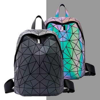 Геометрическая Светящаяся сумка С Блестками, Женский Рюкзак для путешествий, Геометрический женский Школьный рюкзак Для девочек-подростков mochila feminina 2020
