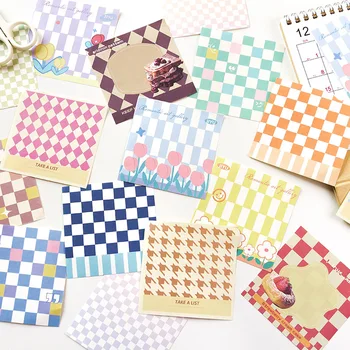 MOHAMM 100 Листов Блокнот с рисунком в шахматном порядке для напоминаний планировщика DIY Art Craft Journal Collage