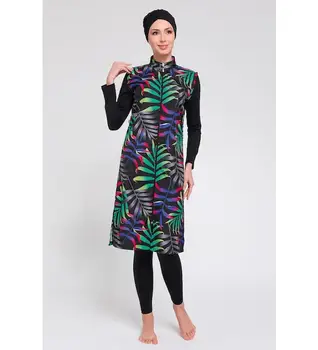 Купальник-хиджаб с жилетом с цифровым принтом