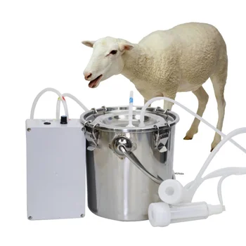 Аппарат для доения молока С электрическим Пульсатором Объемом 5 Л Для Доения коз крупного рогатого скота Овец, Встроенный Вакуумный насос, Заряжаемое Ведро из нержавеющей стали