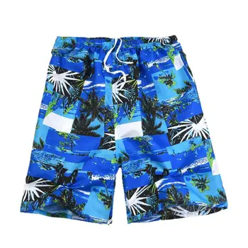 Мужские шорты с эластичным поясом и карманами на шнурках, Гавайские шорты с принтом Кокосовой пальмы для отдыха
