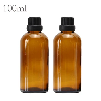 5 шт./100 мл Янтарно-коричневый Флакон с Пипеткой для массажного масла, Стеклянная Ароматерапевтическая жидкость для бутылочек Первой необходимости, многоразового использования