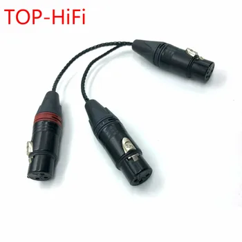 TOP-HiFi 4pin XLR Женский к 2x 3pin XLR Женский кабель XLR Кабель Аудио Удлинители Шнур Проводная линия