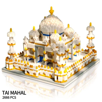 2666 шт. Всемирно известная Архитектурная Микромодель Индия Тадж-Махал Строительные блоки В Сборе Алмазные мини-кирпичи Игрушки для мальчиков